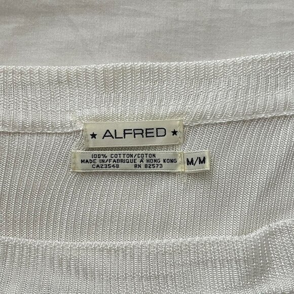 Alfred Dunner White Cotton off-the-shoulder Sweater - Picture 2 of 4